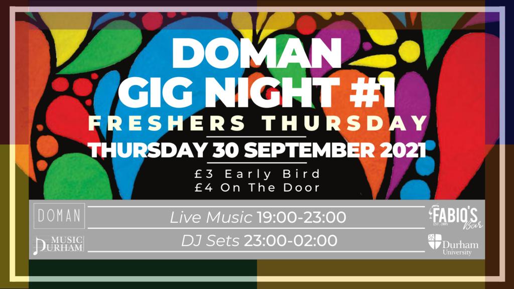 DOMAN Gig Night: Freshers Thursday