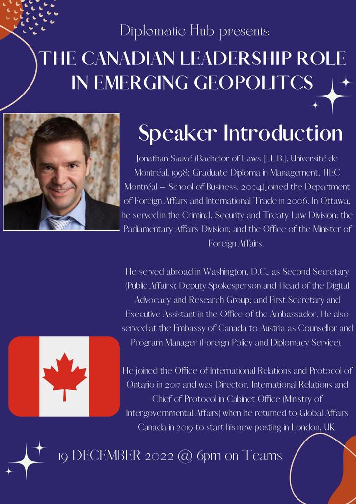 The Canadian Leadership Role in Emerging Geopolitics