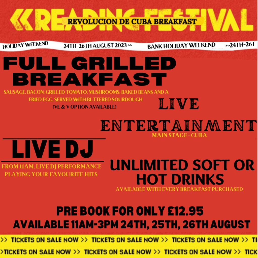 READING FESTIVAL BREAKFAST Revolucion de Cuba tickets on Thursday 24 Aug Revolucion de Cuba