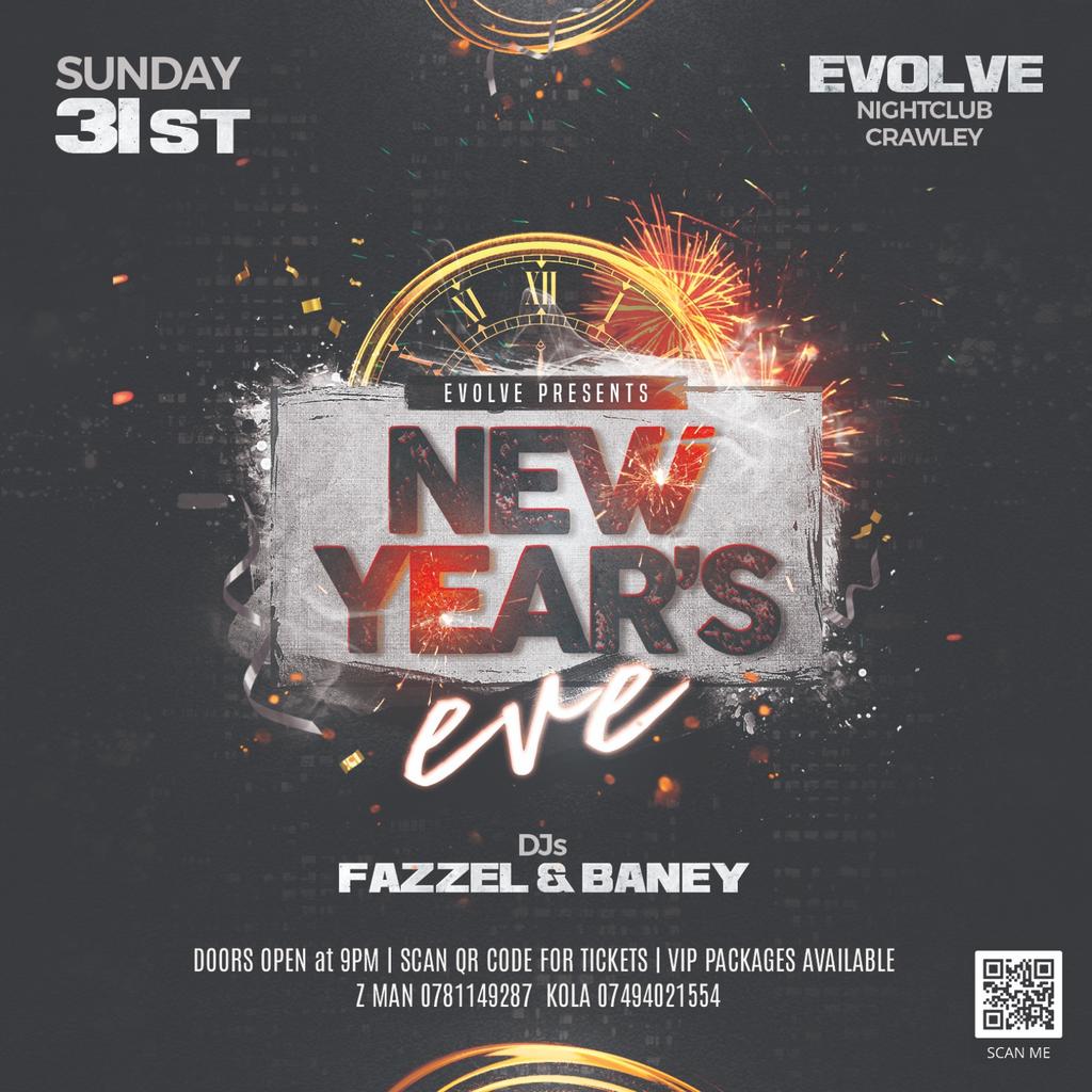 NEW YEAR'S EVE - Sun 31st Dec