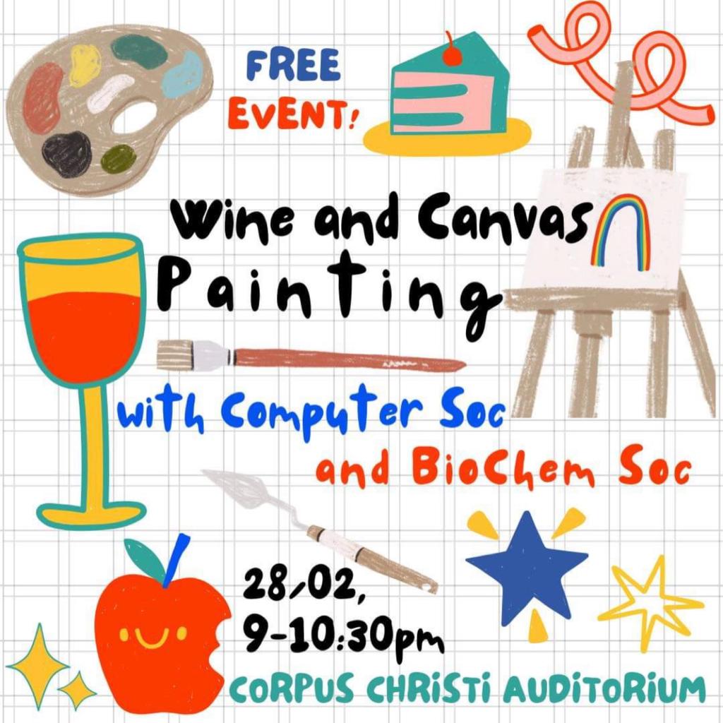 Wine and Canvas Painting x CompSoc & OUCBSoc