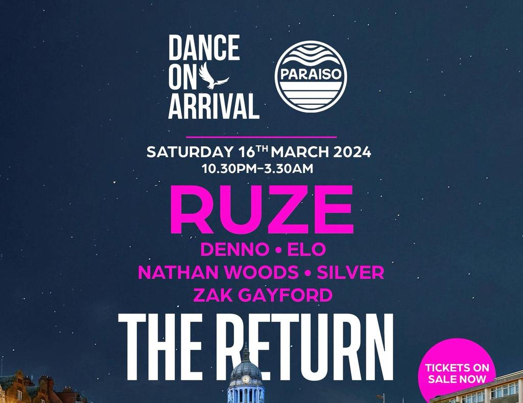 PARAISO x DANCE ON ARRIVAL FT. RUZEtapahtuman liput lauantai 16