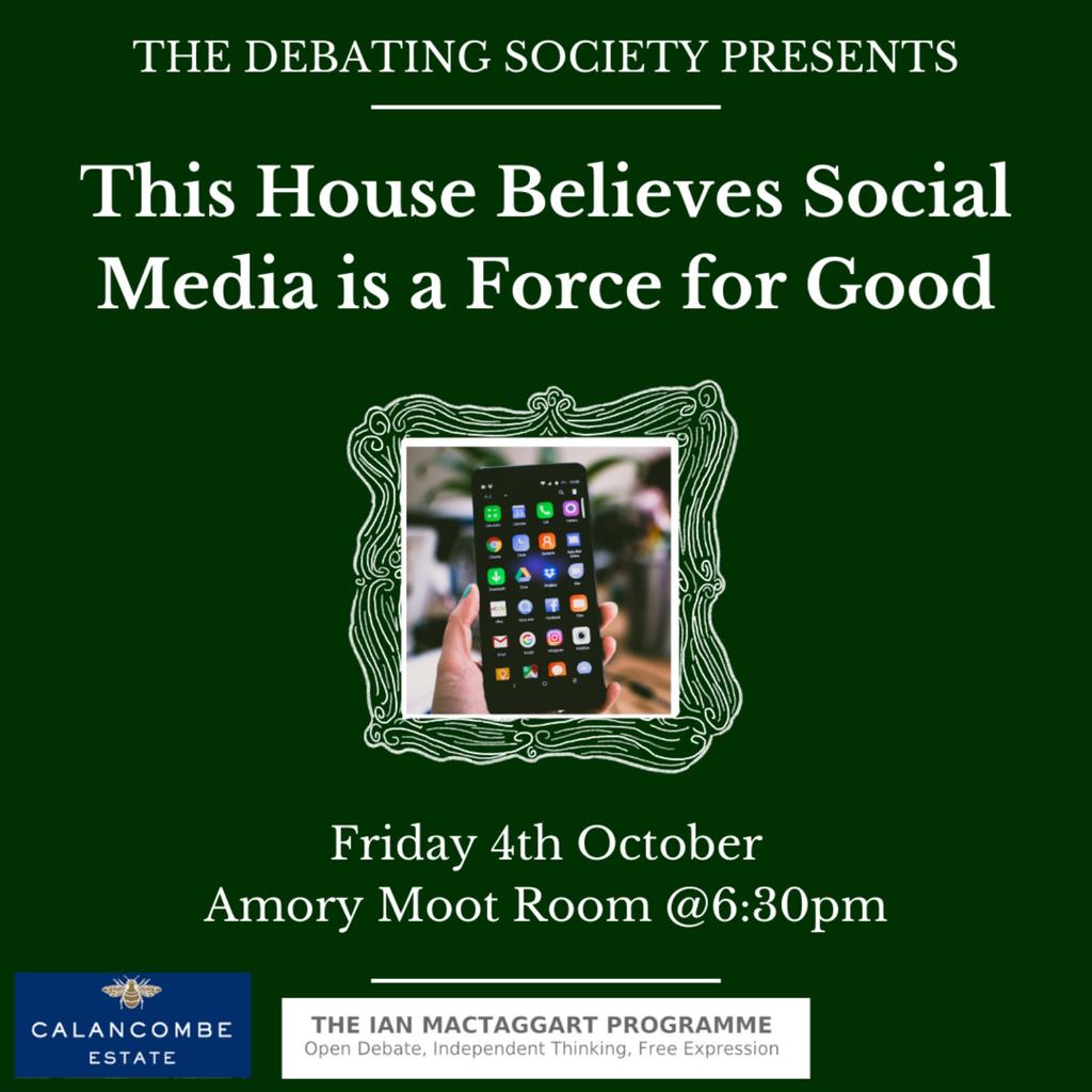 Debate 'This House Believes social media is a force for good ' tickets
