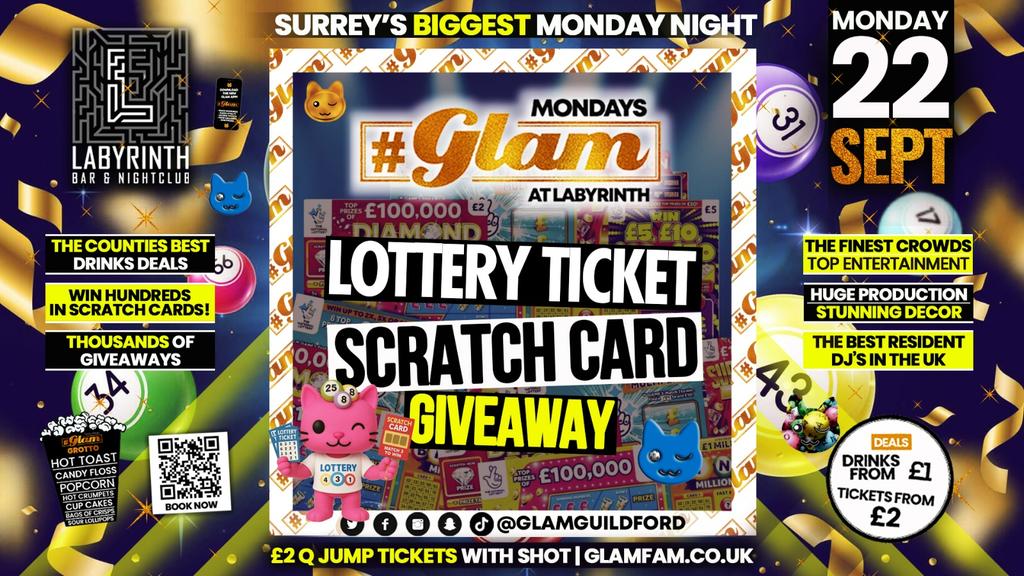 Glam π° LOTTERY SCRATCH CARD GIVEAWAY 8οΈβ£ | Surrey's Biggest Monday Night! π€©