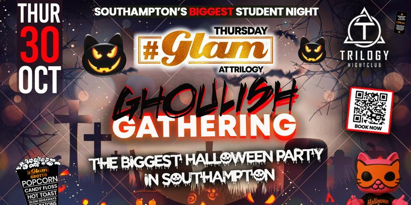 ⛓️ GLAM GHOULISH GATHERING 🧟|  All hell at MIDNIGHT! 🕛 🎃 SOUTHAMPTON'S BIGGEST STUDENT HALLOWEEN EVENT 🎃