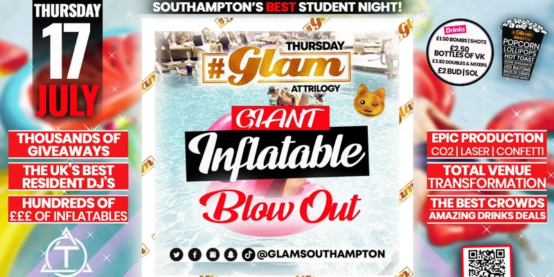 Glam Thursdays | 🐧INFLATABLES PARTY!! 🦁 Southampton's Biggest Week Night 😻