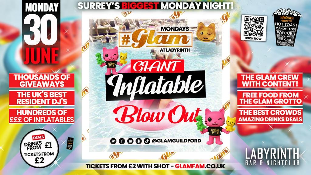 Glam 🤩 INFLATABLES PARTY 🤩  | Surrey's Biggest Monday Night!
