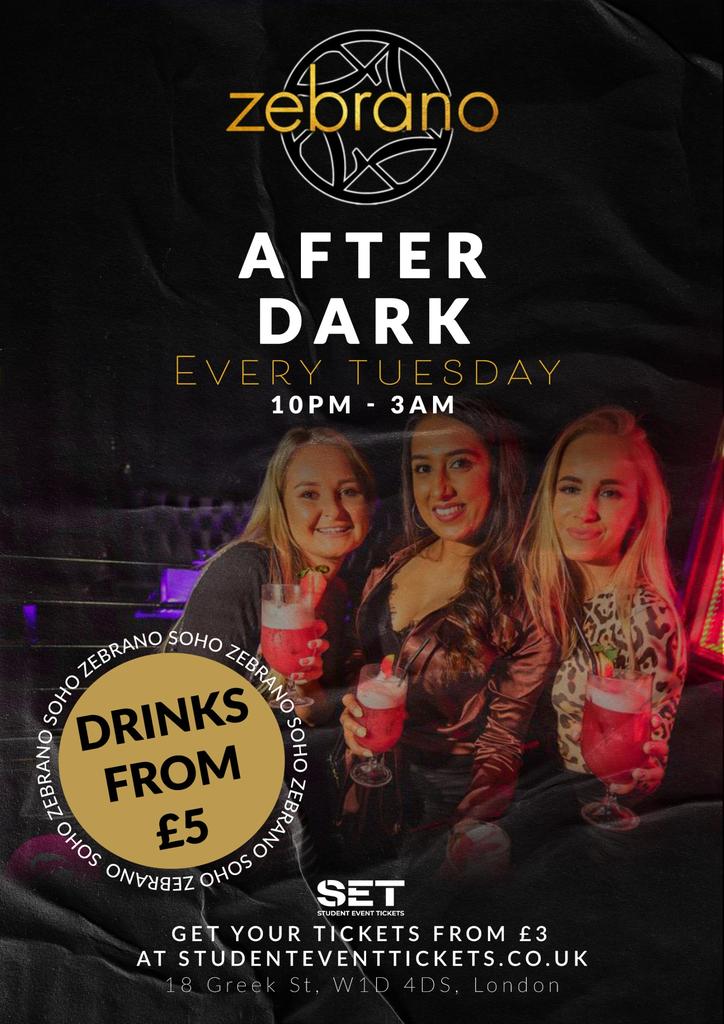 Zebrano After Dark - Tuesday 12th August