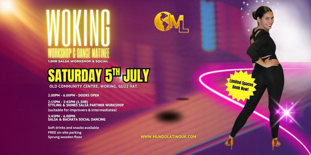 Salsa & Bachata Monthly Daytime Club & Workshops - Woking
