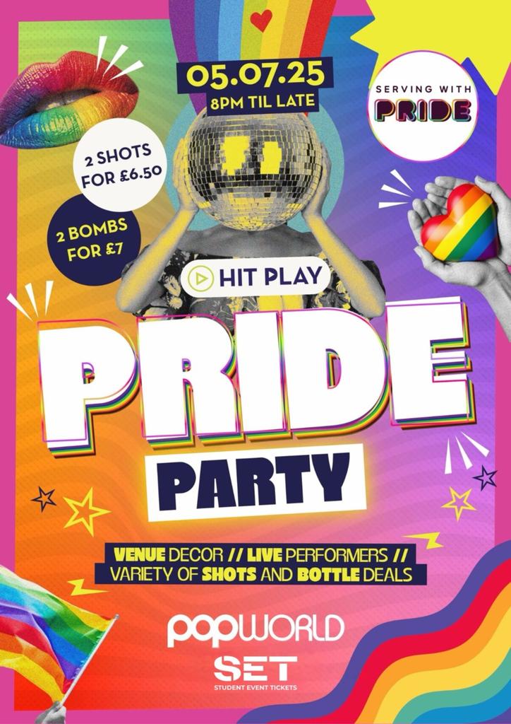 PRIDE PARTY @ POPWORLD WATLING ST - EVERY SATURDAY