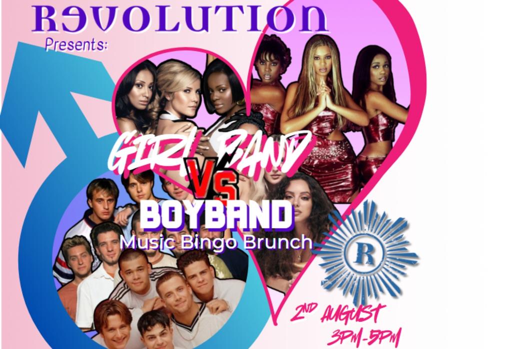 GIRL BAND VS BOY BAND MUSIC BINGO BOTTOMLESS BRUNCH