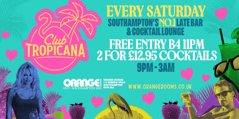 🦩 Club Tropicana! - EVERY SATURDAY! 🦩