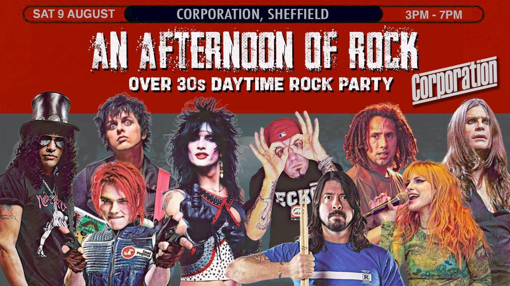 SHEFFIELD An Afternoon of Rock - Rock/Metal for the over 30s: 3pm-7pm, 9th August