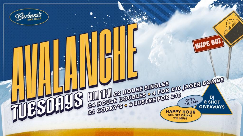 Avalanche Tuesdays at Barbara's!