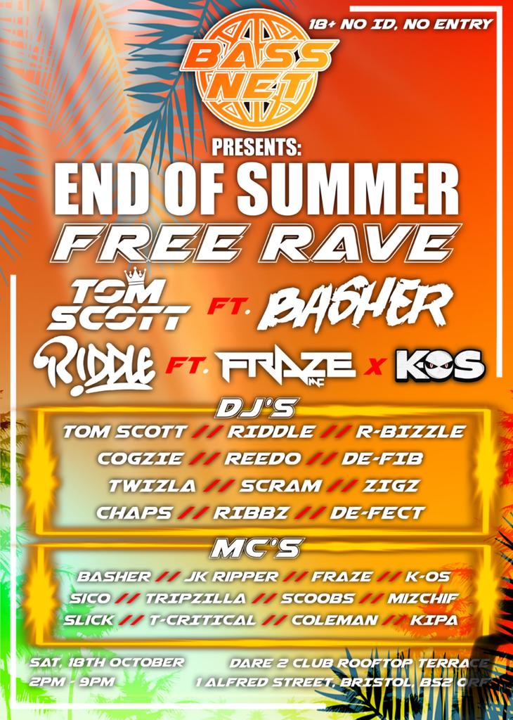 BASS NET Presents… Summer Send Off Free Rave