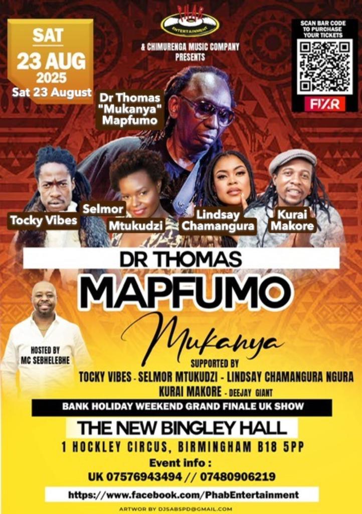 Thomas Mapfumo Grand Finale Show in UK