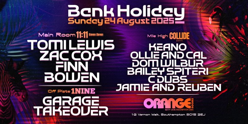 🎉 BANK HOLIDAY SUNDAY TAKEOVER – ORANGE ROOMS 🔥