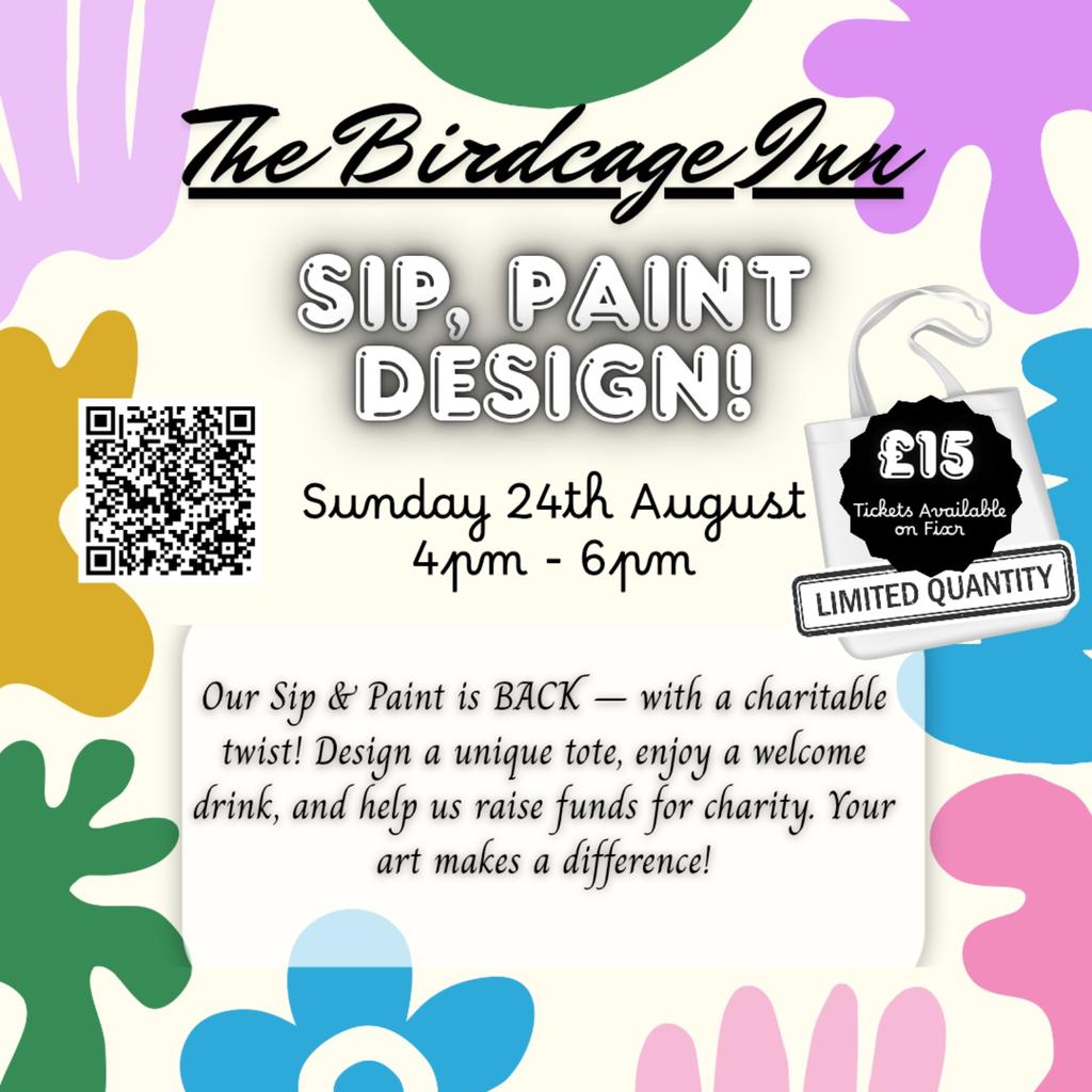 🎨🍹Sip,Paint & Design- Your Tote -Our Merch, Their Charity