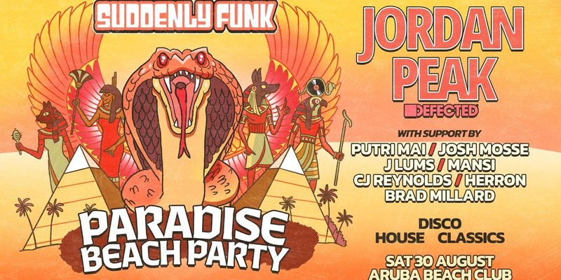 Suddenly Funk presents JORDAN PEAK @ Aruba, Beachclub