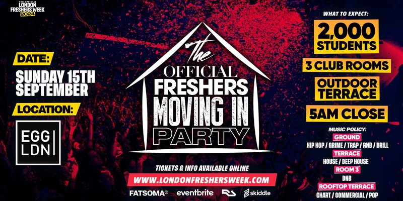 The Official London Freshers Moving In Party @ Studio 338
