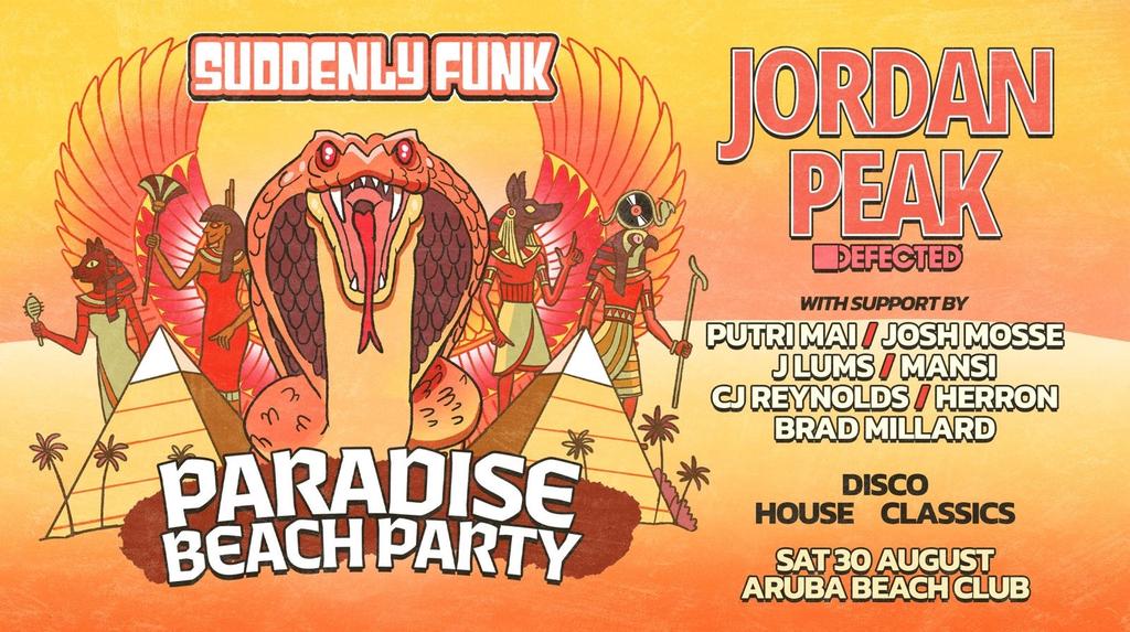 Suddenly Funk presents JORDAN PEAK @ Aruba, Beachclub