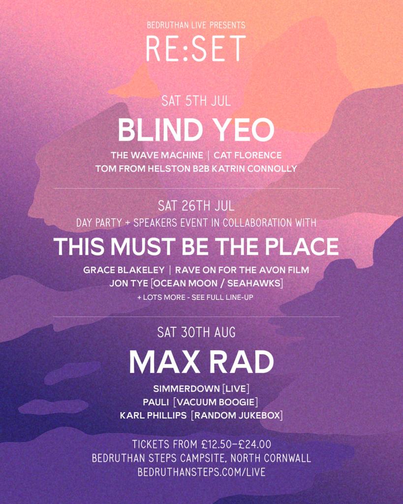 Bedruthan Live presents RE:SET - Sat 26th Jul (DAY PARTY)