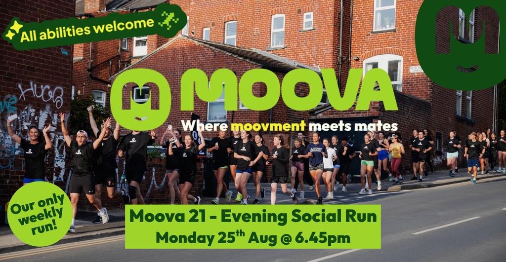 MOOVA MONDAYS 21 - Evening Social Run - Mon 25th Aug