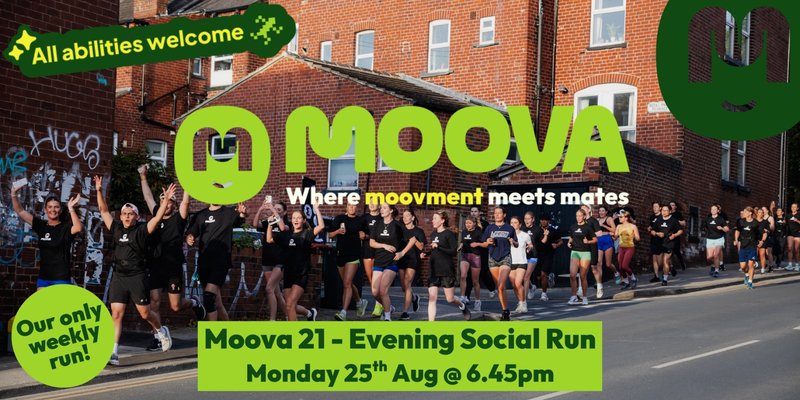 MOOVA MONDAYS 21 - Evening Social Run - Mon 25th Aug