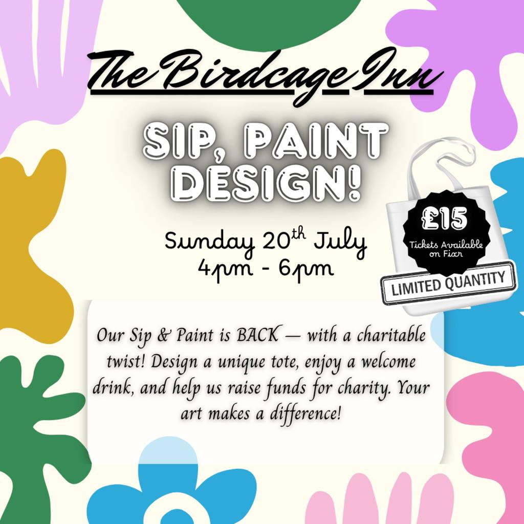 🎨🍹Sip,Paint & Design- Your Tote -Our Merch, Their Charity
