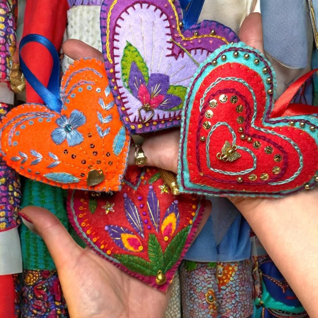 Festive Felt Heart Embroidery Workshop at The Half Moon, Herne Hill