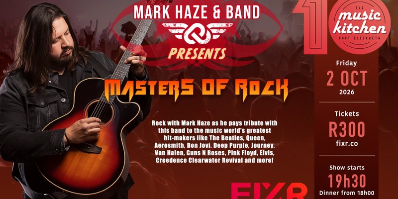 Mark Haze presents Masters of Rock 2nd Oct 2026