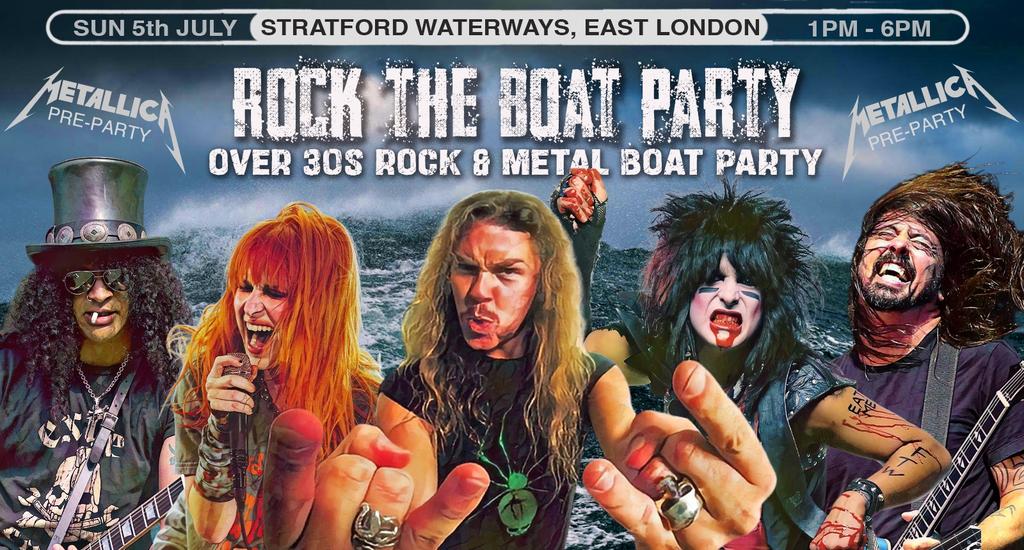 LONDON Rock The Boat - Rock/Metal Boat Party for the over 30s: 1pm-6pm, Sun 5th July *40% sold already*