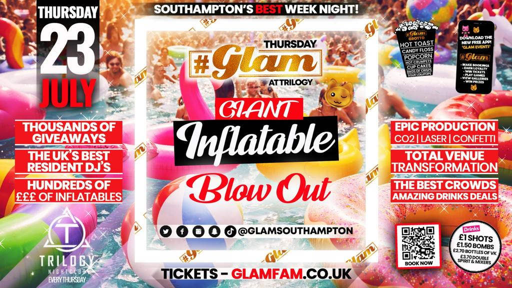 Glam Thursdays | Inflatable Takeover! 😍 Southampton's Best Student Night! 😻 £1 Shots All Night! 🥃