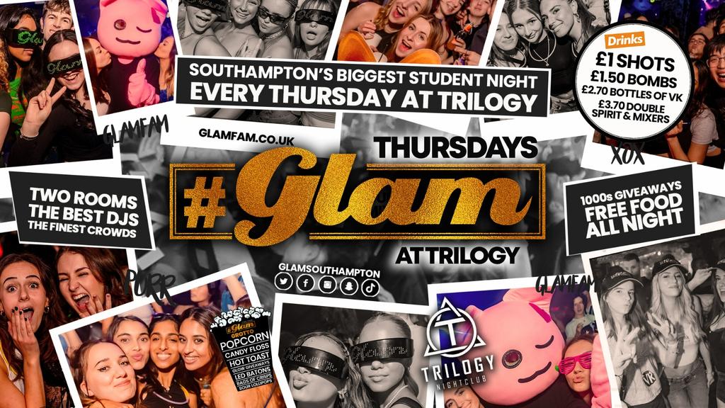 Glam Thursdays | Southampton's Best Student Night 😻  £1 Shots All Night! 🥃