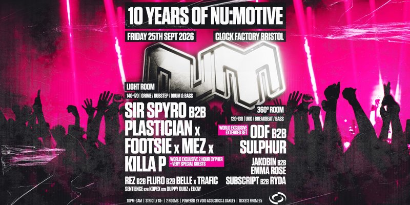 10 Years of NM: Sir Spyro B2B Plastician, Footsie, Killa P, Mez, ODF B2B Sulphur + Many More