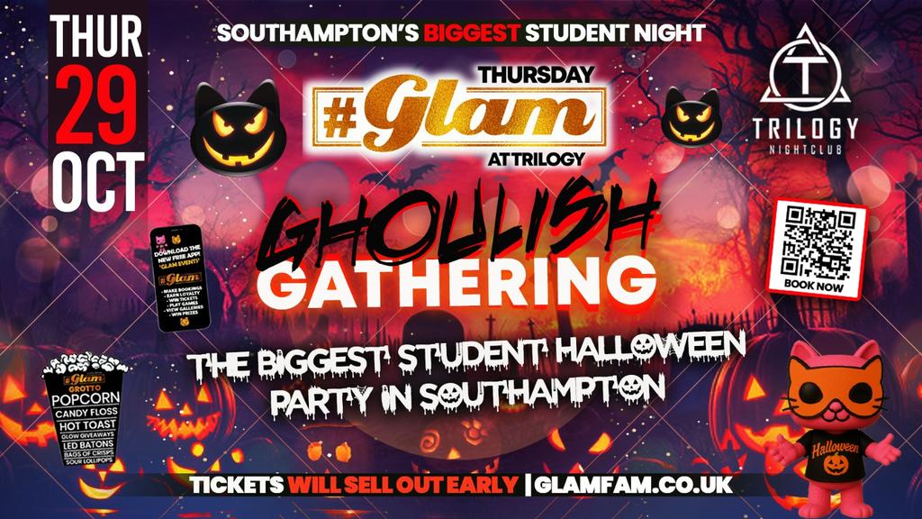 😻 Glam Thursdays | 🧟🦇🐈‍⬛ GLAM HALLOWEN 2026! 🧛🏽‍♂️🎃👻Southampton's Best Student Night! 😻 £1 Shots All Night! 🥃