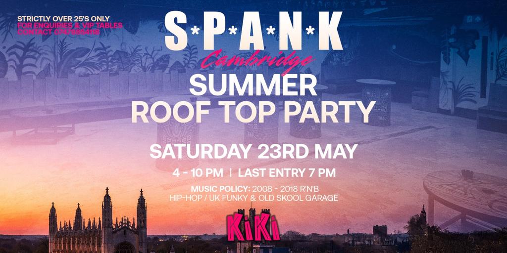 SPANK Summer Roof Top Party - Saturday 23rd May!