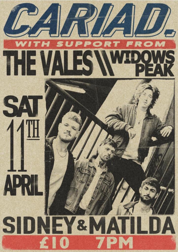 Cariad Supported By The Vales & Widows Peak