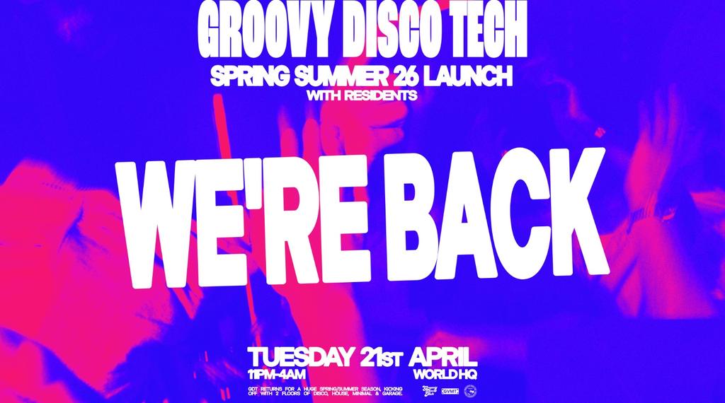 GROOVY DISCO TECH: SPRING SUMMER 26 LAUNCH // TUESDAY AT WORLD HQ // 21ST APRIL