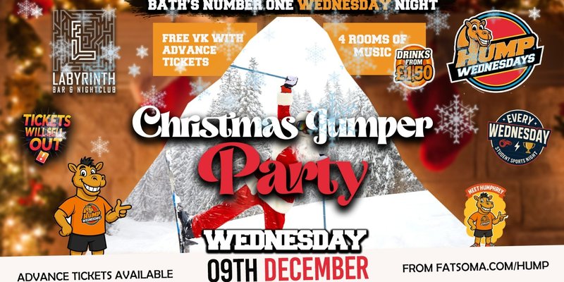 🐫 Hump Wednesdays 🐫 Christmas Jumper Party!🌲🎅🏻 Bath's Number One Wednesday Night!