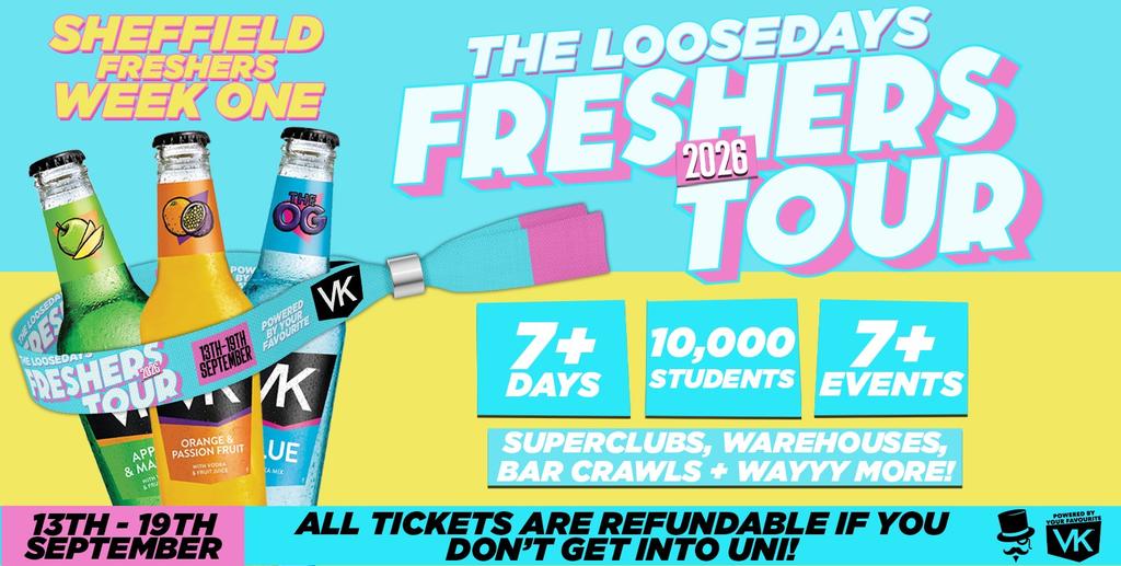 THE OFFICIAL VK X LOOSEDAYS SHEFFIELD HALLAM BAND 2026 - WEEK ONE 🤩💕 INCLUDES THE FOUNDRY, HAZY CLUB, STEELYARD + MORE // LESS THAN 50P PER EVENT 🪩⚡️ 7+ DAYS - 7+ EVENTS