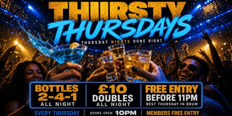 THIRSTY THURSDAYS -- THURSDAY IS THE NEW FRIDAY!