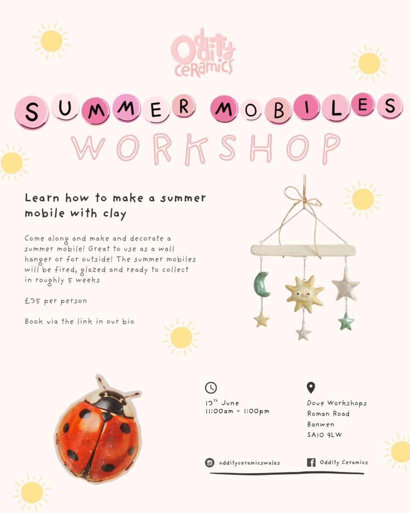 Summer Mobiles Pottery Workshop @ The Dove