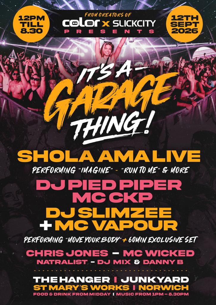 Norwich: It’s a Garage Thing! Garage End of Summer Day Party - 12th Sept