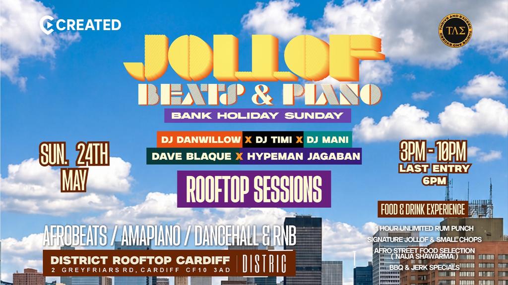 JOLLOF, BEATS & PIANO — ROOFTOP SESSIONS✨☀️🍹