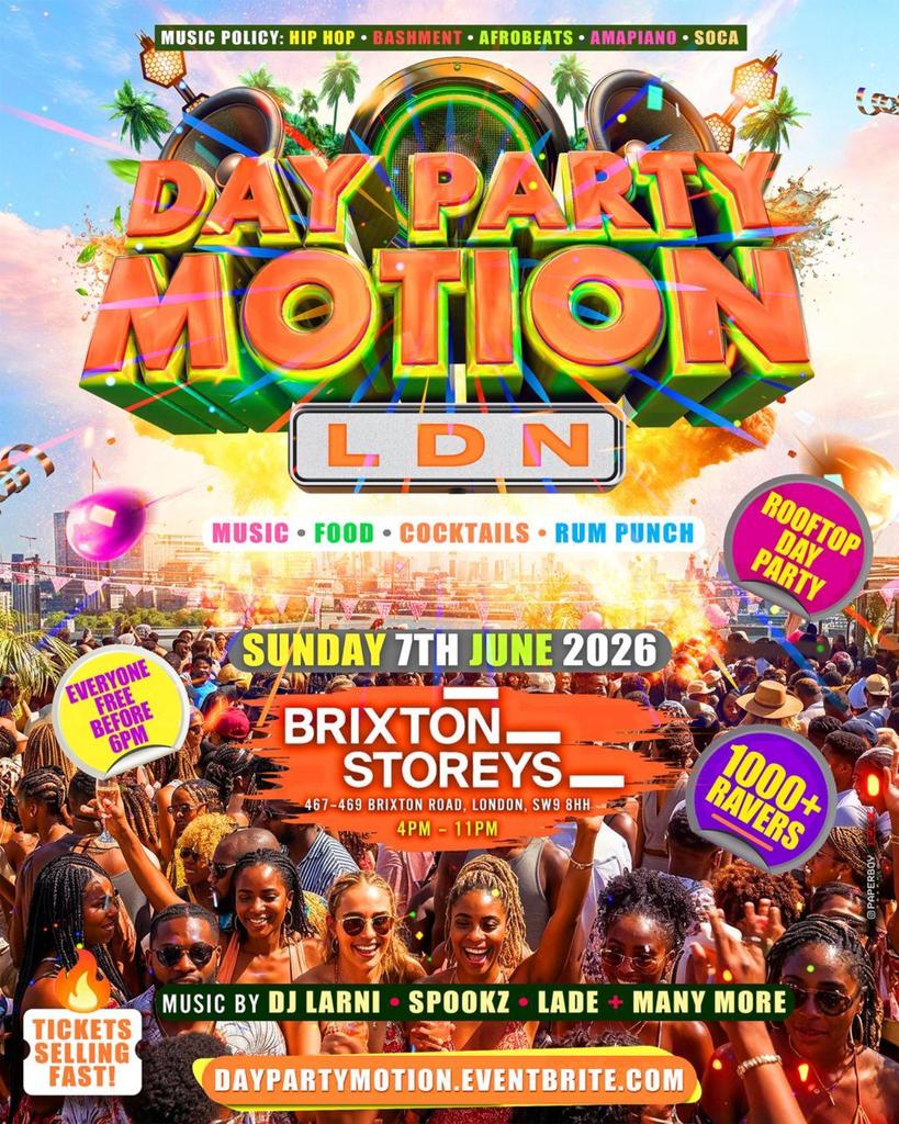 Day Party Motion - LDN - Everyone Free Before 6PM