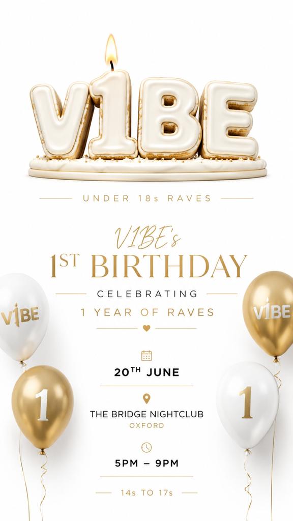 V1BE UNDER 18S - 1st BIRTHDAY RAVE 20-06-26