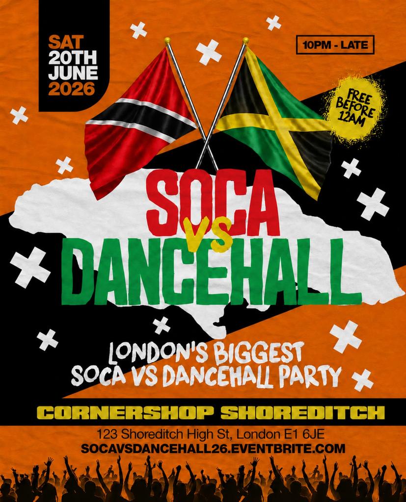 Soca Vs Dancehall Shoreditch – Everyone Free Before 12AM