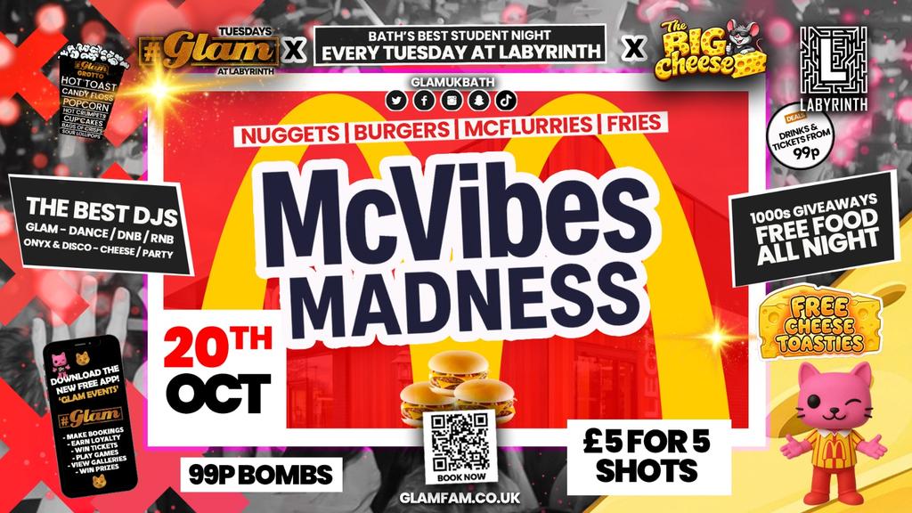 😻  GLAM x The BIG CHEESE |  2 Brands One HUGE Night! 🍔 MC VIBES MADNESS!! 🍟 Tickets and Drinks from 99p!‼️