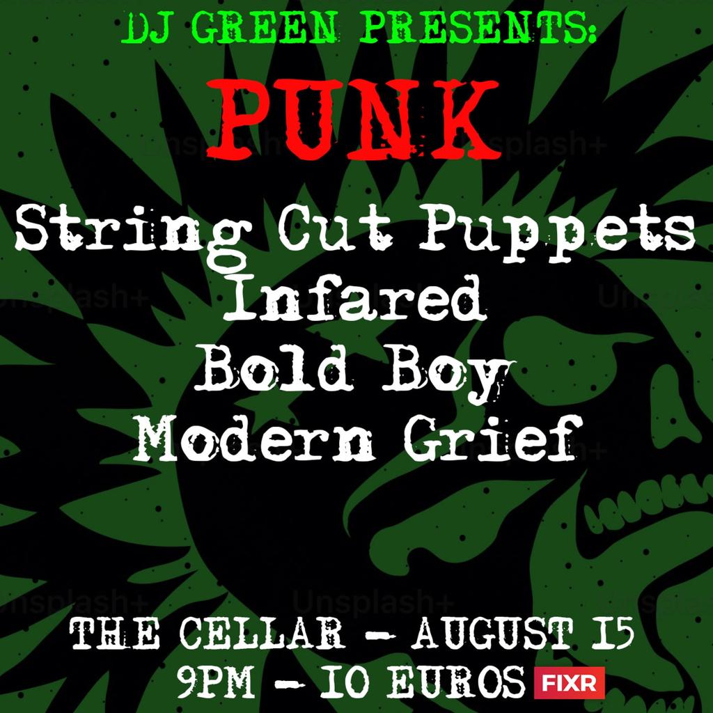 String Cut Puppets, Infared, Bold Boy, Modern Grief @ The Cellar